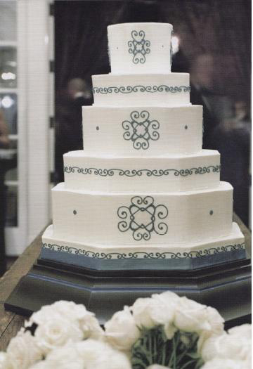 blue and white hexigon cake blue and white cake