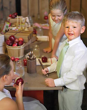 kids and apples