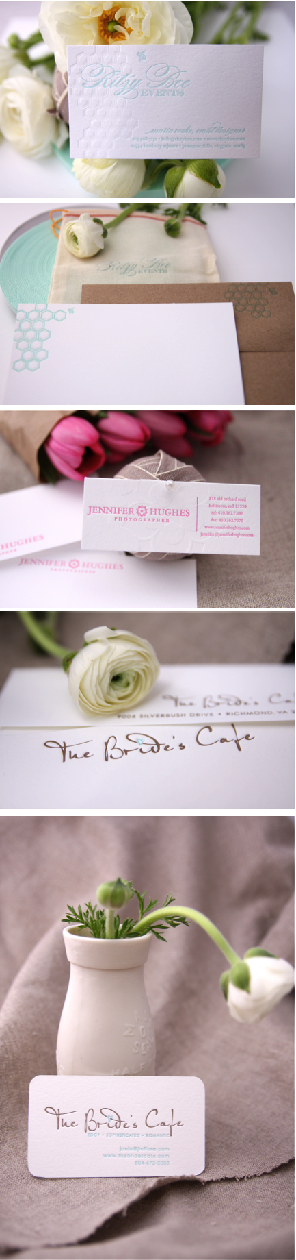 Letterpress business cards ritzy-bee-simple-song