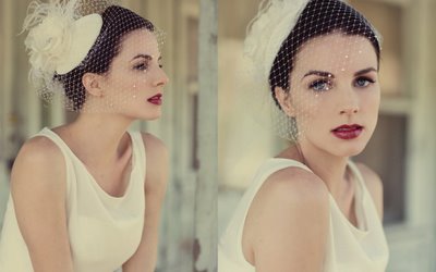 Fishnet cage veil wedding hat 11