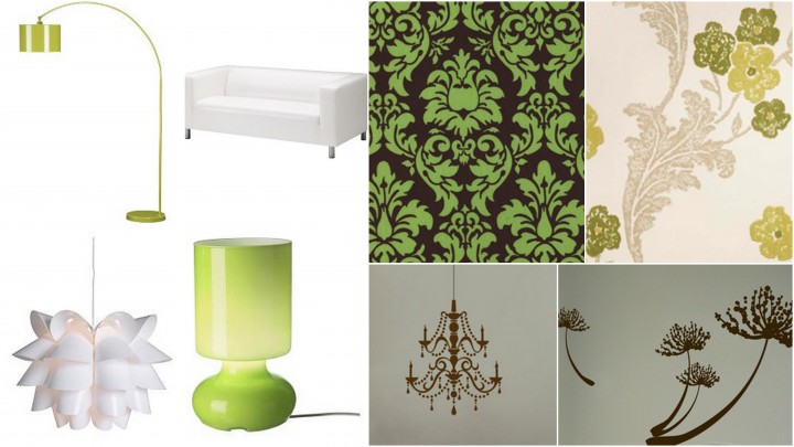 Green White and Brown lounge area inspiration Green White and Brown lounge area inspiration