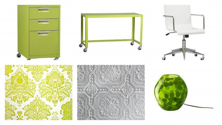 Green and white work space inspiration Green and white work space inspiration