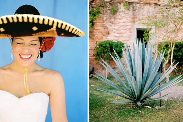 Bride wearing a sombrero josehat