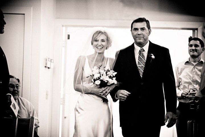 Bride and her father walking down the aisle