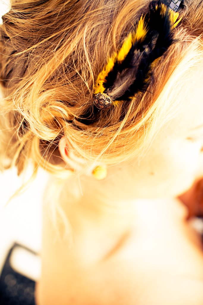 Yellow Feathered Headband, Templeton California, Shanni Weilert IMG_2470
