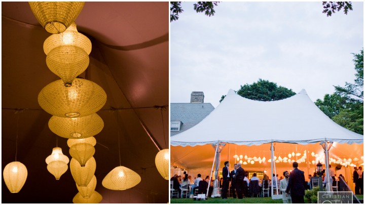 tent with lanterns, Wainright House wedding venue, Rye New York, Lyndsey Hamilton Events, Christian Oth Studio tent with lanterns