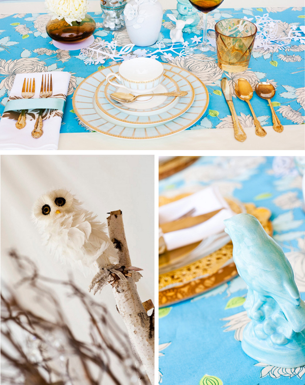 turquoise white woodland bird decorations I Love lollipops woodland creatures