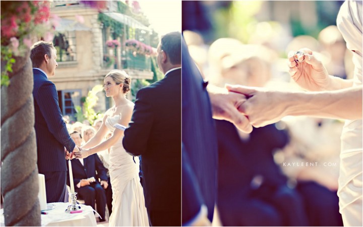 bride and groom say vowes under arch, La Caille wedding venue, Salt Lake City Utah wedding, Kayleen T photography, ruby red slippers Kayleen T wedding-4