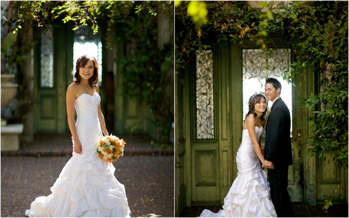 orange green lime bouquet green door, private estate wedding, pacific palisades california, Ira Lippke photography, Carolyn Chen, The Special Day