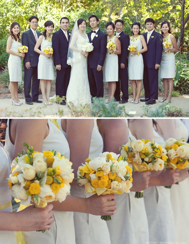 gray and yellow wedding