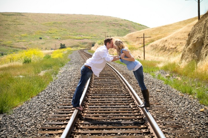 casey Mackenzie photography, country engagement shoot, railroad inspiration