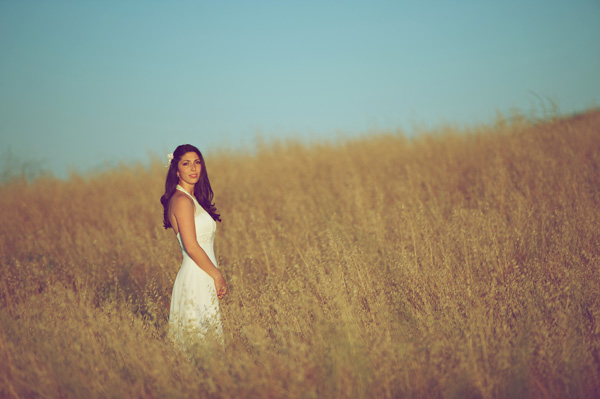 day after wedding shoot in a wheat field