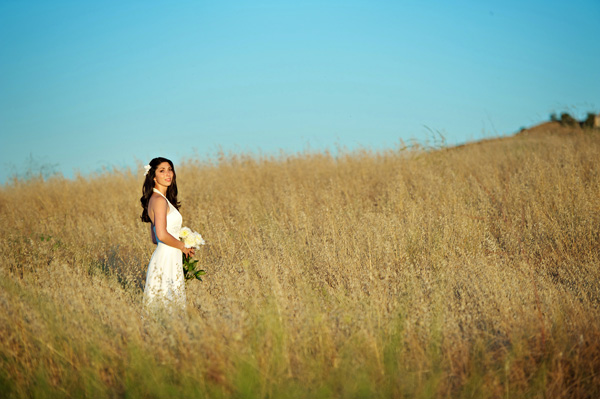 day after wedding shoot in a wheat field