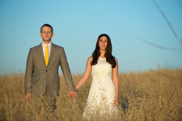 day after wedding shoot in a wheat field