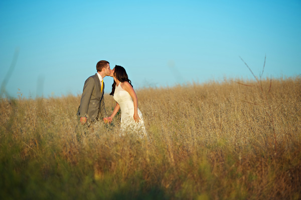 day after wedding shoot in a wheat field