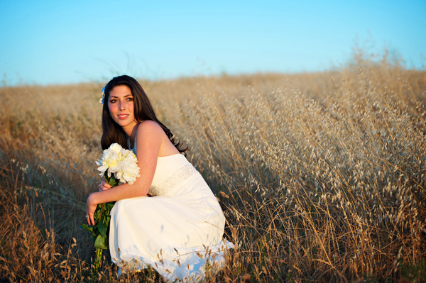 day after wedding shoot in a wheat field