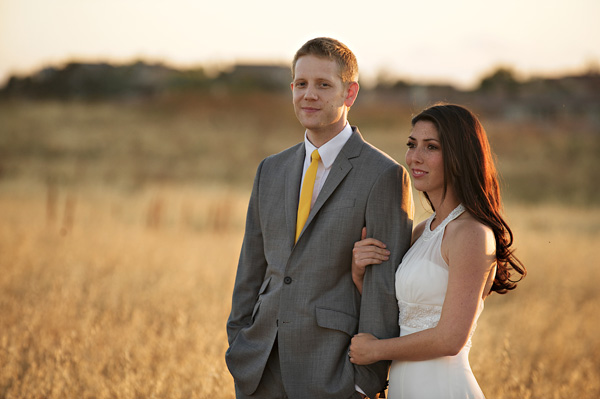 day after wedding shoot in a wheat field
