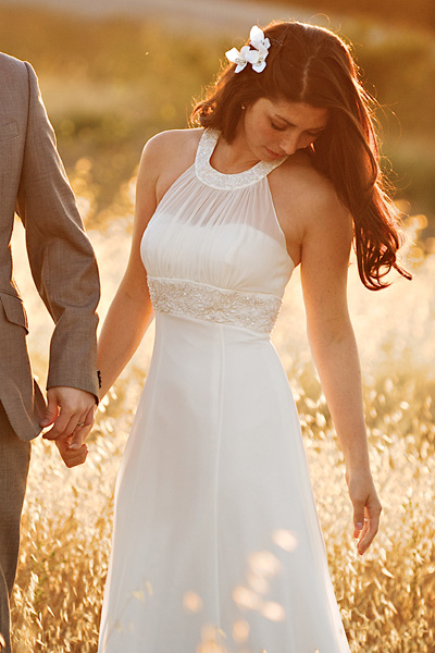 day after wedding shoot in a wheat field