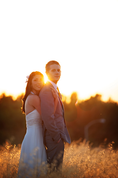 day after wedding shoot in a wheat field