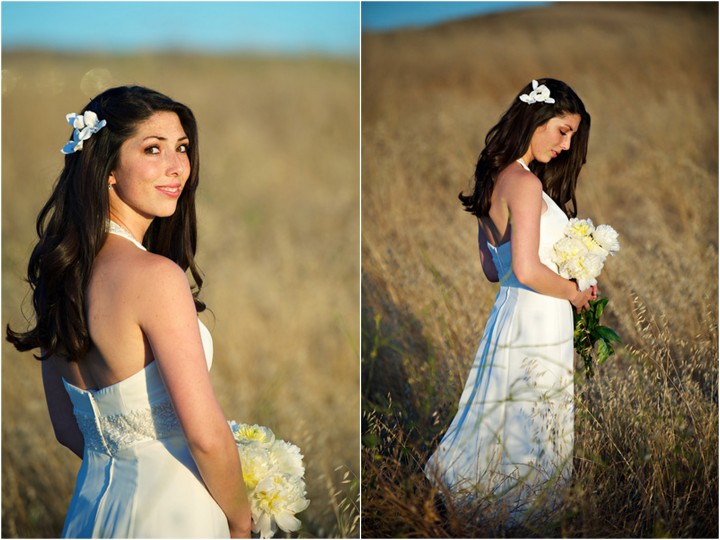 day after wedding shoot in a wheat field