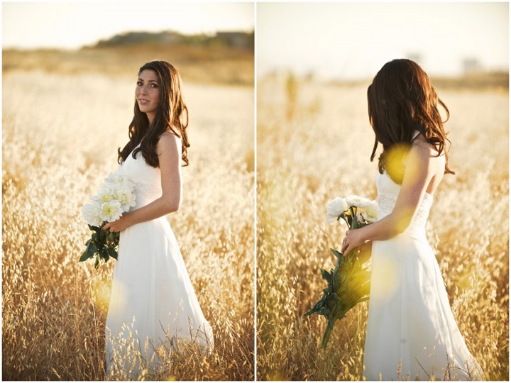 day after wedding shoot in a wheat field