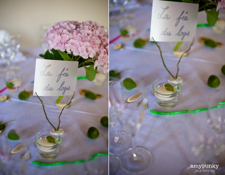 pink hydrangeas centerpieces weddings, Chateau de la Ferte Saint Aubin, Amy Punky photography, Atelier Diagonale