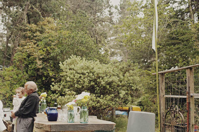 rustic backyard rehearsal dinner, wildflower bouquet, outdoor rehearsal dinner