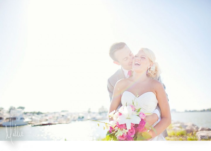 pink wedding flowers, Lyman Harbor Marina, Lake Erie, Sandusky Ohio, Millie Holloman photography, New Departure productions, Shutterbooth