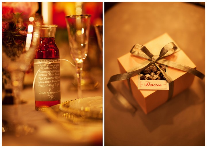 Gold themed holiday party favors