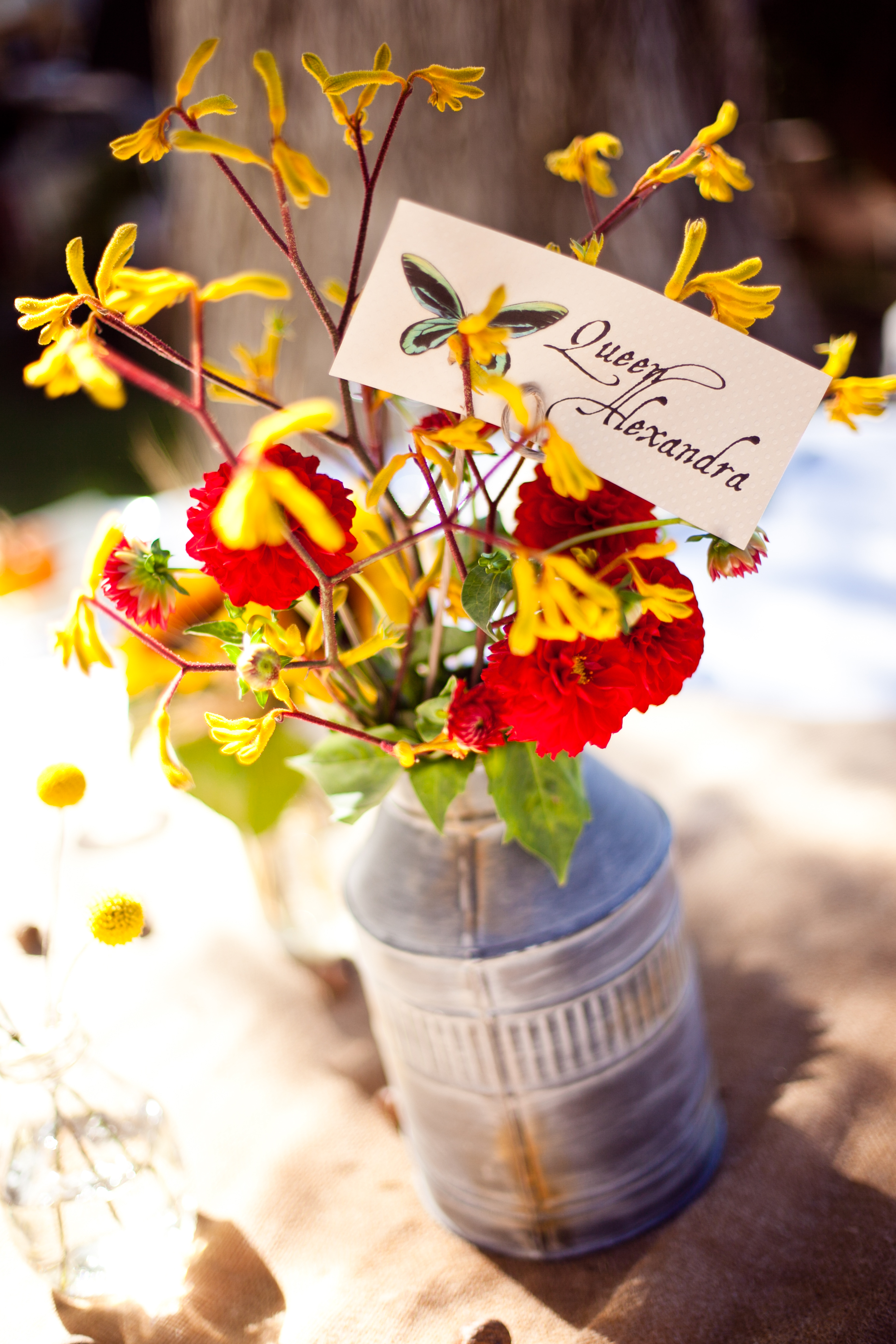 red and yellow fall inspired wedding flowers, Flying Caballos Ranch, San Luis Obispo California, Mike Larson photography