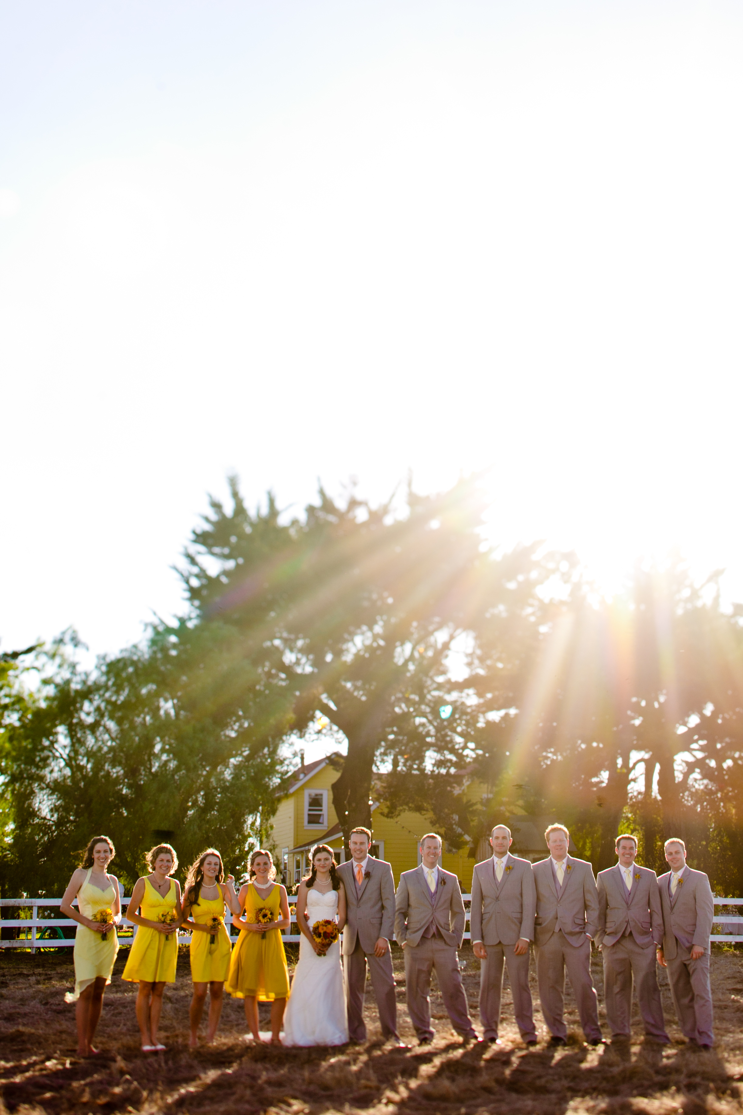 Yellow Bridesmaids dresses, Flying Caballos Ranch, San Luis Obispo California, Mike Larson photography