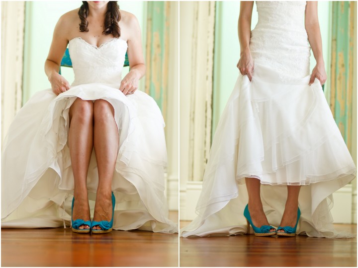 Bright blue wedding shoes, Flying Caballos Ranch, San Luis Obispo California, Mike Larson photography