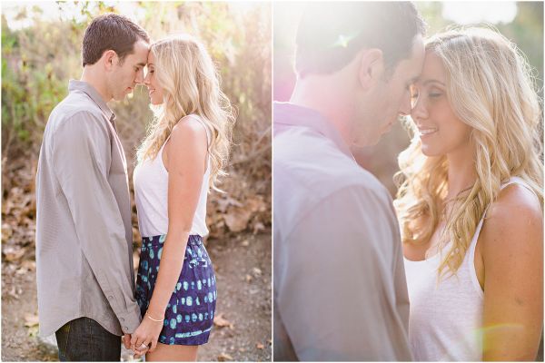 Laguna Beach engagement session, Crystal Cove, neon blazer, beach, sand, coral dress, sunlight, field