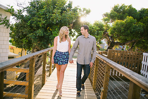 Laguna Beach engagement session, Crystal Cove, neon blazer, beach, sand, coral dress, sunlight, field