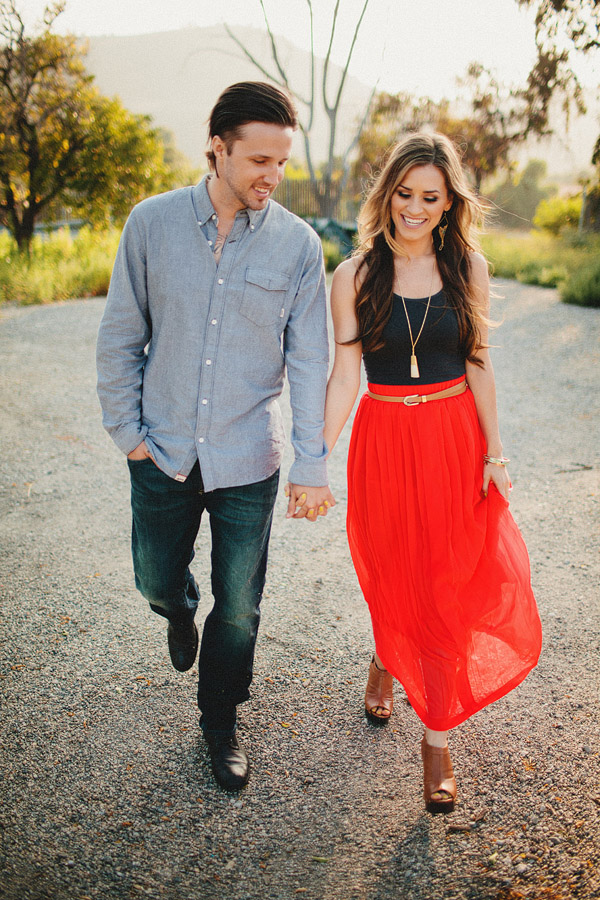 Wedding PR, WEdding Marketing Expert, Wedding Public Relations, orange county engagement session, fall engagement session, field engagement session, denim, red, black, cut-out dress, Matthew Morgan