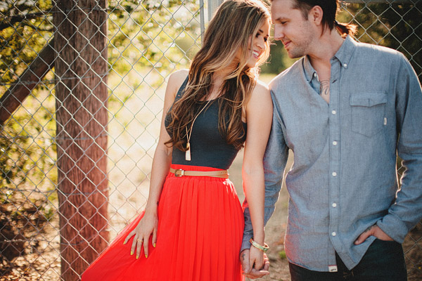 Wedding PR, WEdding Marketing Expert, Wedding Public Relations, orange county engagement session, fall engagement session, field engagement session, denim, red, black, cut-out dress, Matthew Morgan