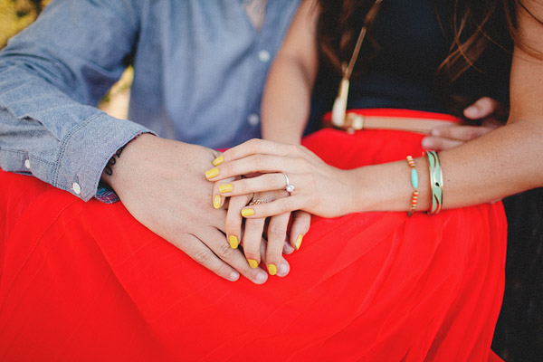 Wedding PR, WEdding Marketing Expert, Wedding Public Relations, orange county engagement session, fall engagement session, field engagement session, denim, red, black, cut-out dress, Matthew Morgan