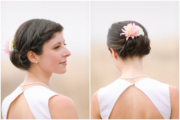 Braid and pink flower