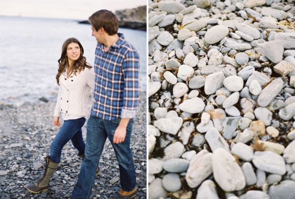 Rocky shore engagement session