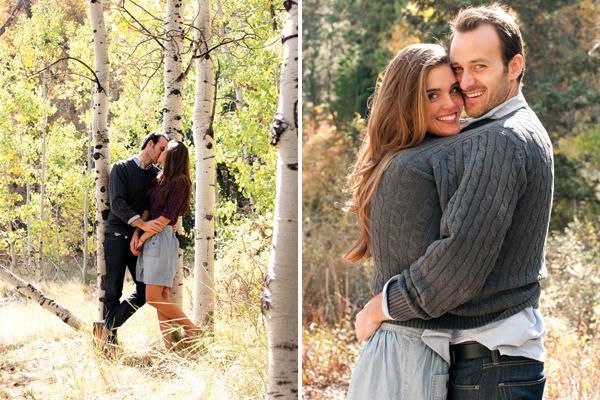 sunny woodland engagement session