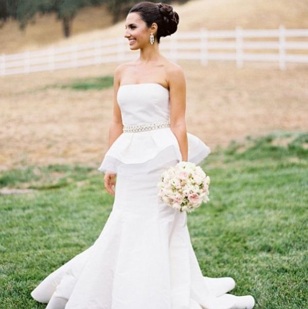 peplum wedding dress