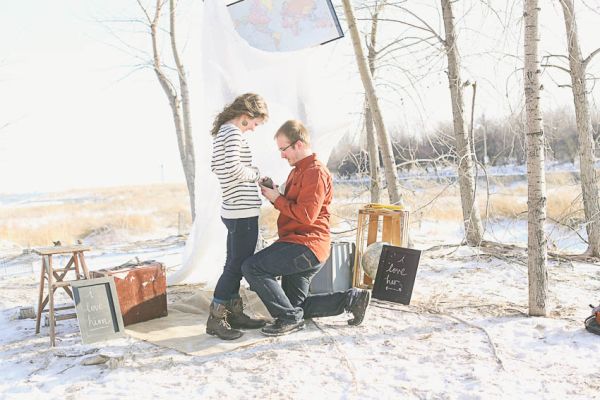 Travel inspired winter surprise proposal 17
