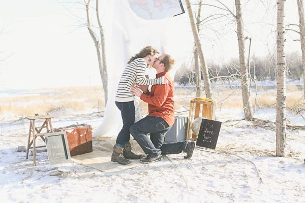 Travel inspired winter surprise proposal 18