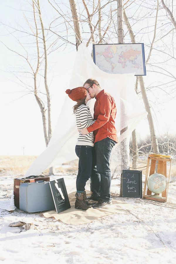 Travel inspired winter engagement shoot 2