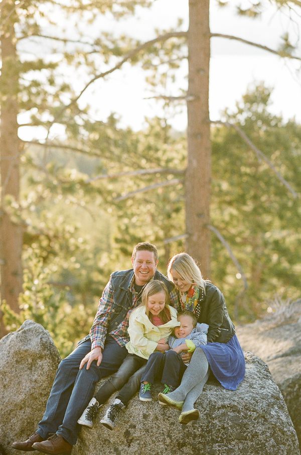 Bubbles + Neon Lake Tahoe Family Session