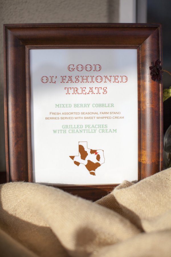 texan going away party, old fashioned, treats, frame, wood, texas, dessert