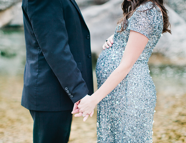 Glittering Waterside Maternity Session Inspired By This