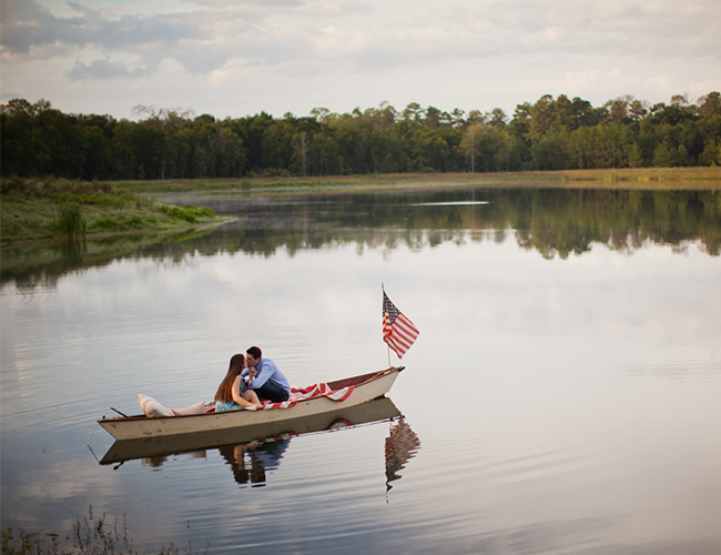 Independence Day Engagement Session on a Lake