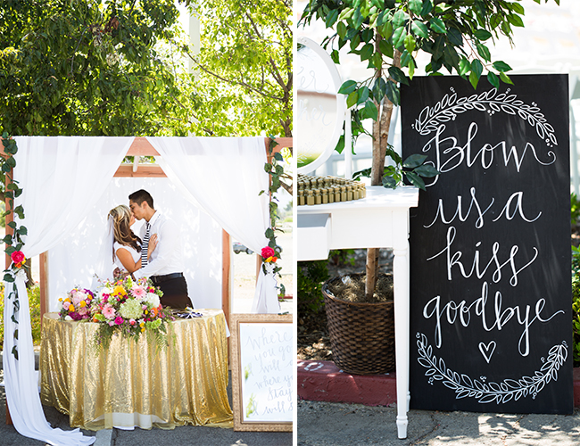 Black and White Backyard Wedding with Pops of Color
