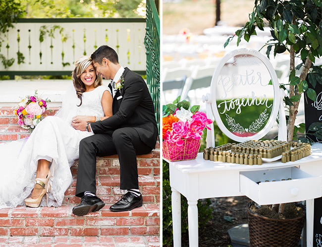 Black and White Backyard Wedding with Pops of Color